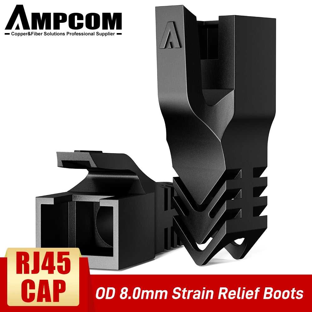 Protectores de Conector RJ45 AMPCOM – Cubiertas para Alivio de Tensión en Cables Ethernet CAT8/CAT7/CAT6A/CAT6/CAT5E