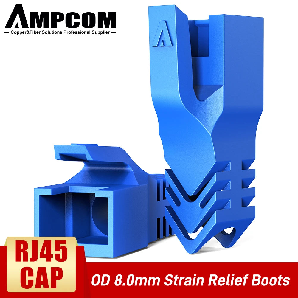 Protectores de Conector RJ45 AMPCOM – Cubiertas para Alivio de Tensión en Cables Ethernet CAT8/CAT7/CAT6A/CAT6/CAT5E
