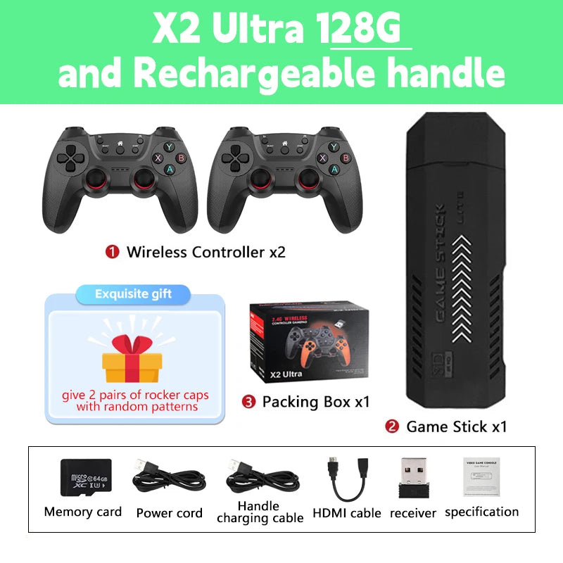 X2 Ultra RetroBox – Consola 4K con 30,000 Juegos & Controlador Inalámbrico