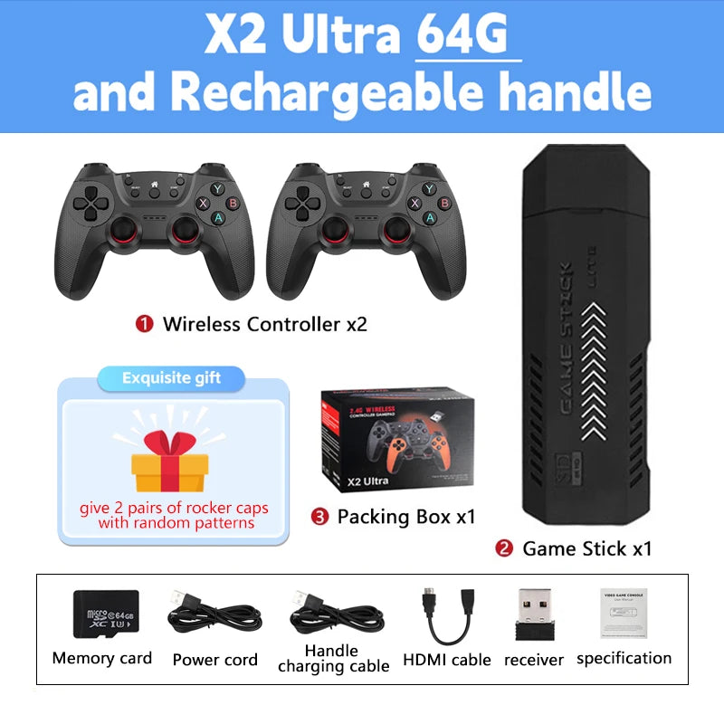 X2 Ultra RetroBox – Consola 4K con 30,000 Juegos & Controlador Inalámbrico