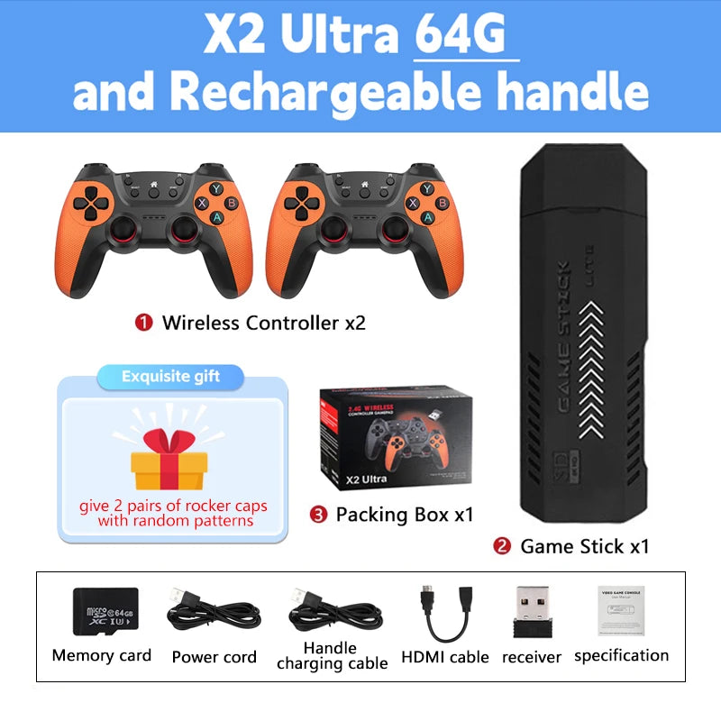 X2 Ultra RetroBox – Consola 4K con 30,000 Juegos & Controlador Inalámbrico