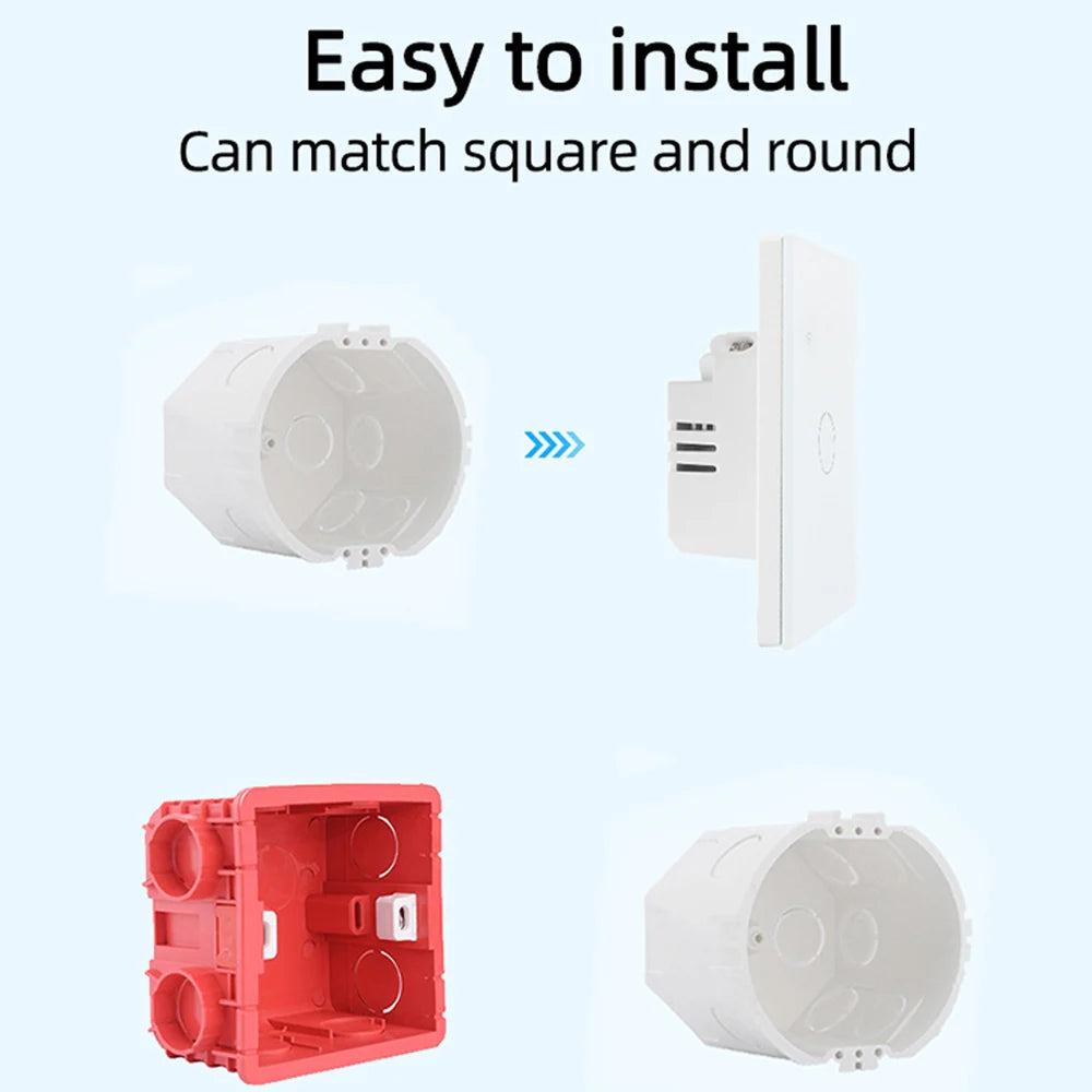 Interruptor Inteligente WiFi Tuya EU – Panel Táctil 220V, Cable Neutro, Compatible con Alexa & Google Home (1-4 Gang)
