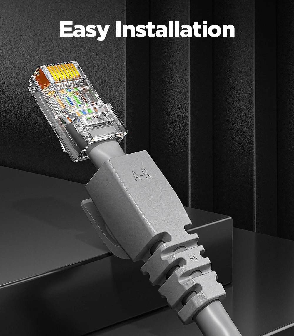 Protectores de Conector RJ45 AMPCOM – Cubiertas para Alivio de Tensión en Cables Ethernet CAT8/CAT7/CAT6A/CAT6/CAT5E