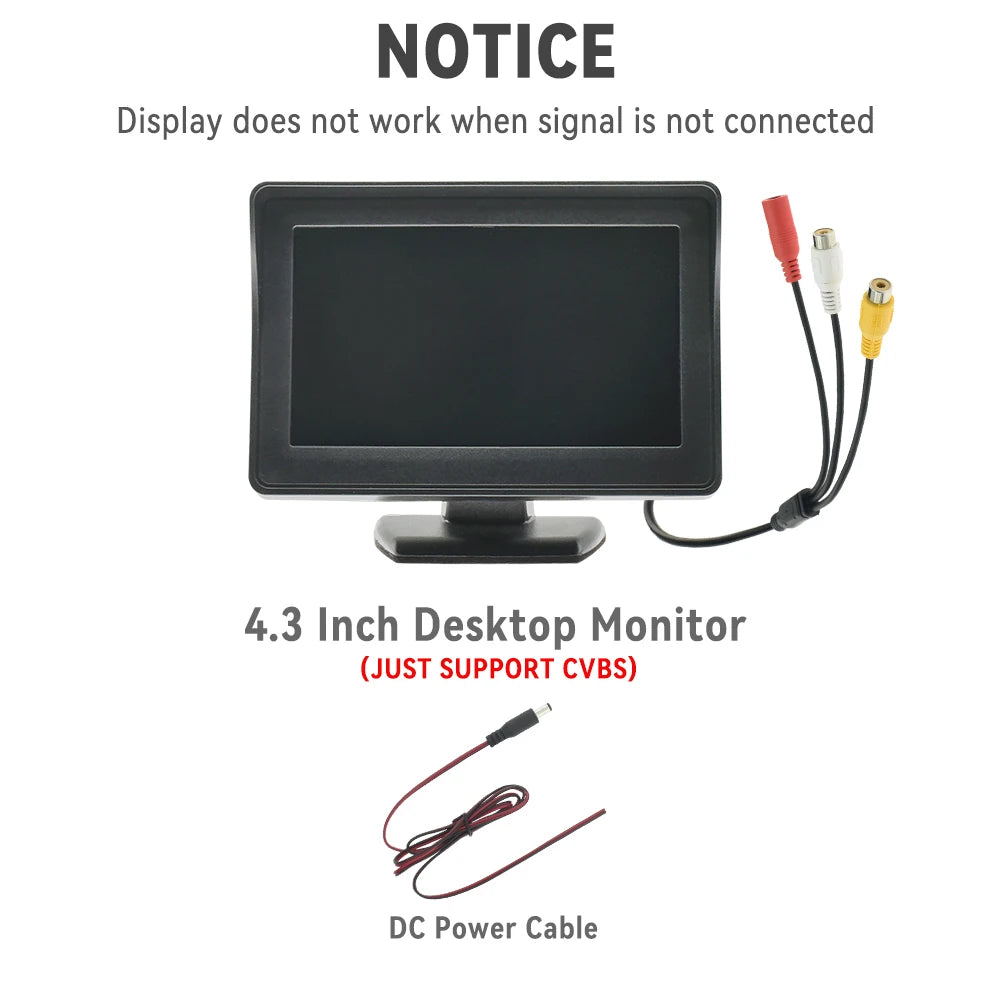 VisionPark 4.3 – Monitor TFT LCD para Cámara de Reversa & Sistema de Estacionamiento