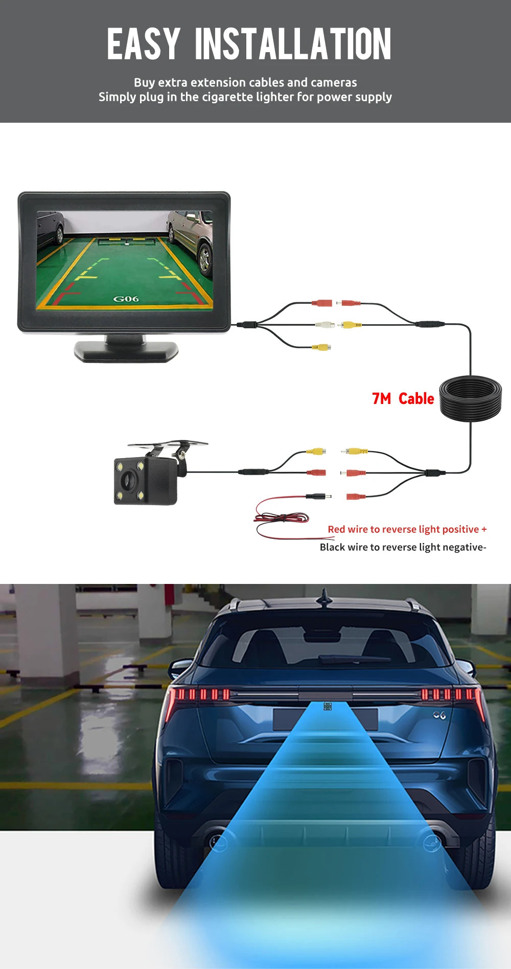 VisionPark 4.3 – Monitor TFT LCD para Cámara de Reversa & Sistema de Estacionamiento