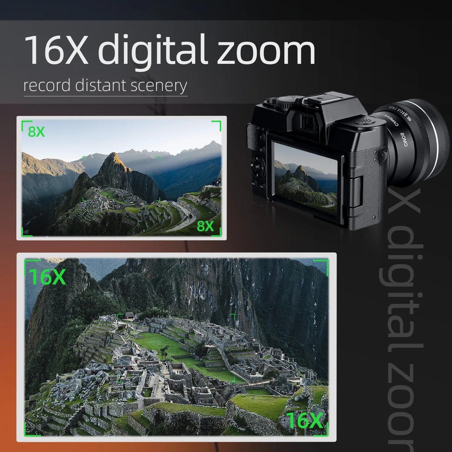G-Anica Compact Digital Photography Camera4K Wireless Network Camera Retro Vlog Recorder YouTube 48MP Camera 3"flip Screen