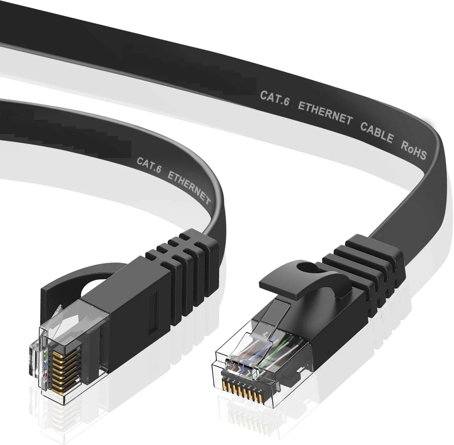Cable Ethernet Cat 6 Plano – Alta Velocidad, RJ45 para Router y Modem (5M/10M/15M/20M/30M)