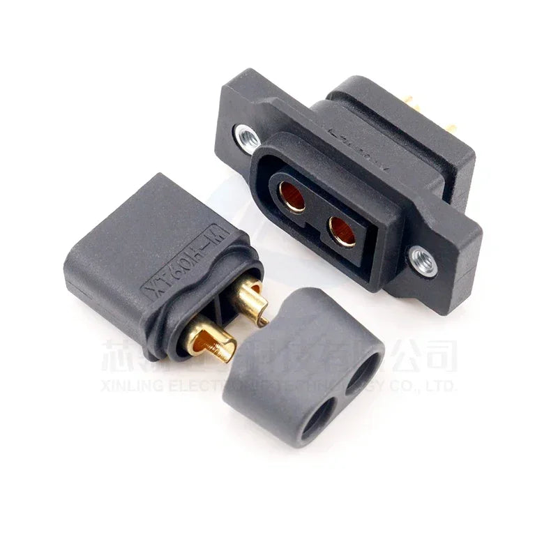 XT60NE-F Conector de Carga para Modelismo – Plug Macho y Hembra, Chapado en Oro, Alta Corriente para ESC
