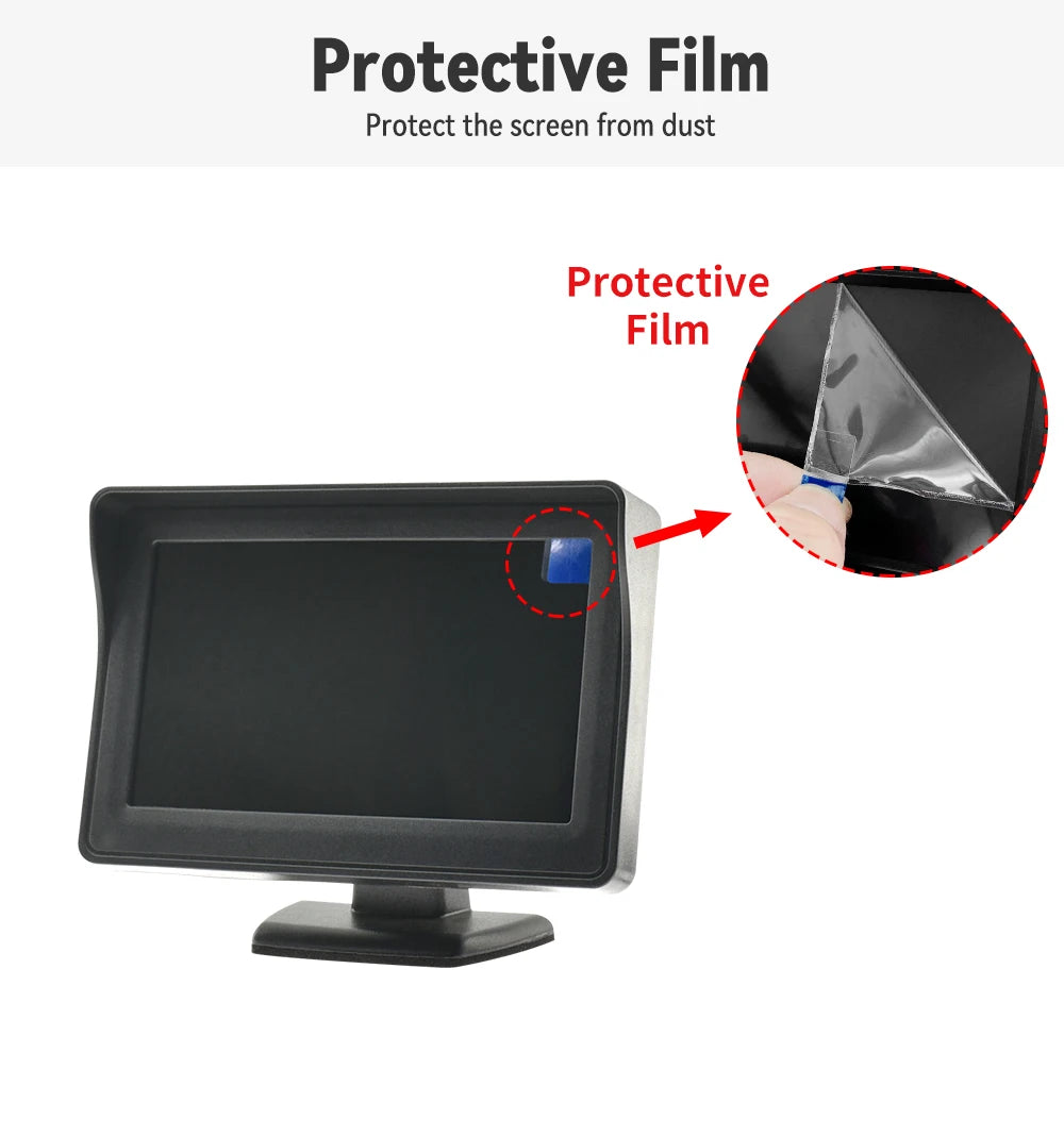 VisionPark 4.3 – Monitor TFT LCD para Cámara de Reversa & Sistema de Estacionamiento