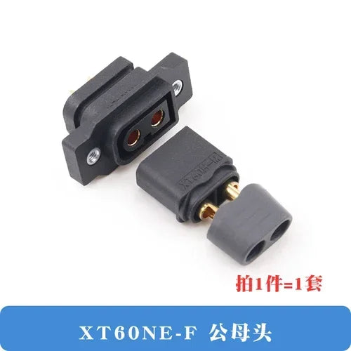 XT60NE-F Conector de Carga para Modelismo – Plug Macho y Hembra, Chapado en Oro, Alta Corriente para ESC