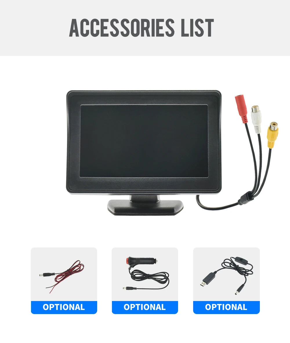 VisionPark 4.3 – Monitor TFT LCD para Cámara de Reversa & Sistema de Estacionamiento