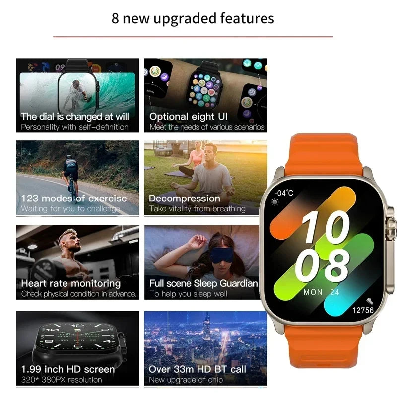 LAXASFIT T900Ultra Pro – Smartwatch con Bluetooth & Monitor de Frecuencia Cardíaca