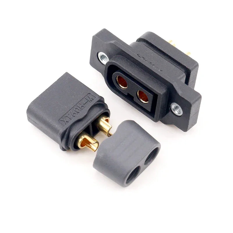 XT60NE-F Conector de Carga para Modelismo – Plug Macho y Hembra, Chapado en Oro, Alta Corriente para ESC