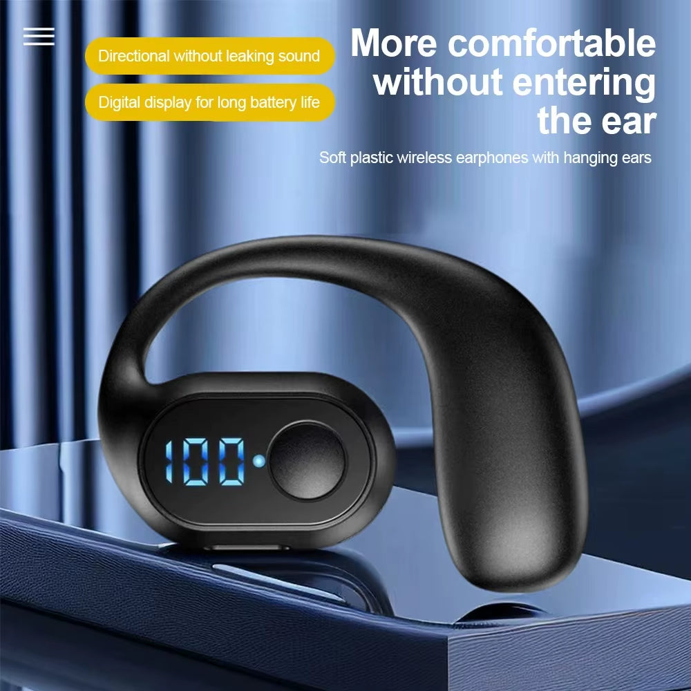 Wireless Bluetooth 5.4 Headphone Digital Display Single Earbud Ultra Long Standby Business Earphone HD Call Headset Outdoor