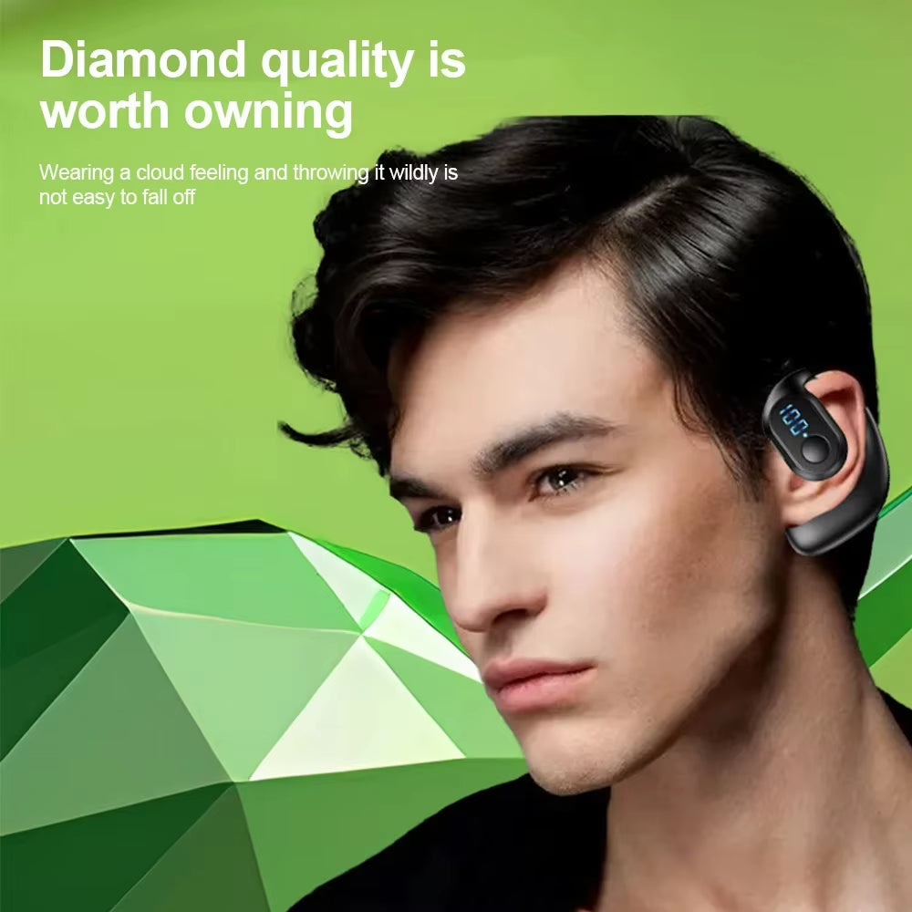 Wireless Bluetooth 5.4 Headphone Digital Display Single Earbud Ultra Long Standby Business Earphone HD Call Headset Outdoor