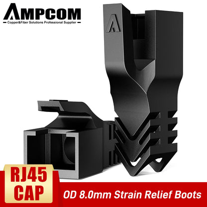 Protectores de Conector RJ45 AMPCOM – Cubiertas para Alivio de Tensión en Cables Ethernet CAT8/CAT7/CAT6A/CAT6/CAT5E