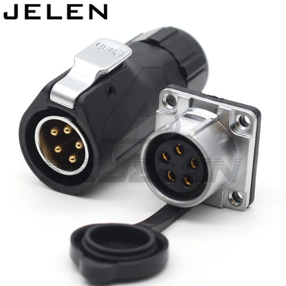 Conector Impermeable XHE20 IP67 – Montaje en Panel M20 con Plug y Socket de 2 a 12 Pines