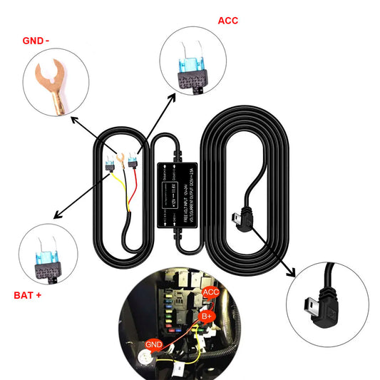 PowerWire 24H – Kit de Cableado para Dash Cam con Monitoreo Continuo