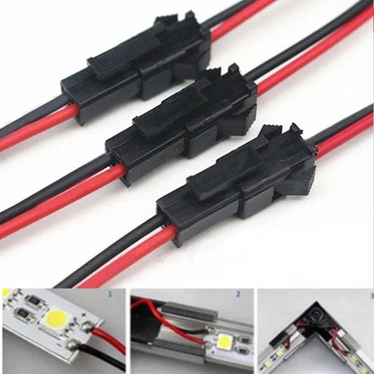 Set de 10 Pares JST SM 2 Pines – Conector Macho y Hembra para Tiras LED, Cable Pigtail de 15CM
