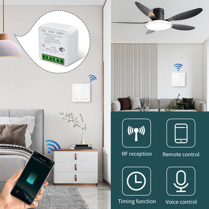Interruptor Inteligente Tuya WiFi RF 433MHz – Control por Voz, APP Smart Life y Compatible con Alexa & Google Home