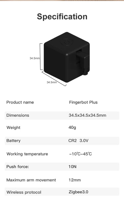 Tuya Zigbee Smart Fingerbot – Interruptor Automático para Cortinas, Garage y Botones con Control de Voz