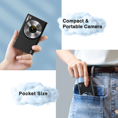 4K Digital Camera, Autofocus UHD Vlogging Camera with 32GB Card, 48MP 16X Digital Zoom Digital Camera Anti-Shake Portable Camera