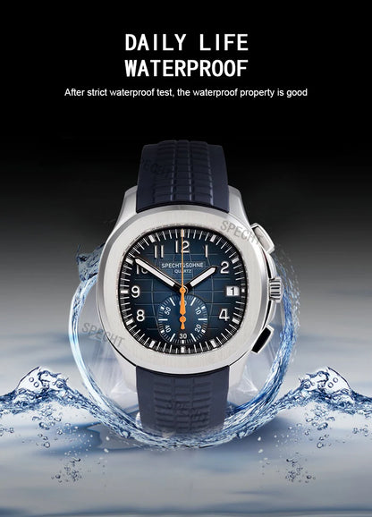 Specht & Söhne SportChrono – Reloj Deportivo con Correa de Goma & Cuarzo