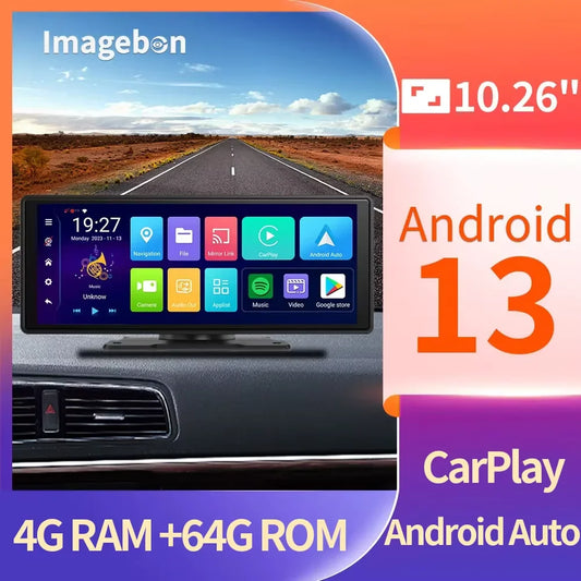 VisionDrive E64 – Cámara Dash Android 13 con CarPlay & GPS Integrado