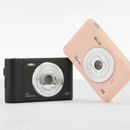 4K Digital Camera Travel Selfie Camara 50 Megapixels Zoom HD Photography 2.4inch Screen Entry-Level Kids Campus Mini Retro Cam