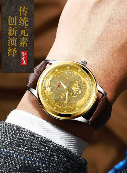 GoldenDragon Elite – Reloj de Negocios con Diseño Exclusivo