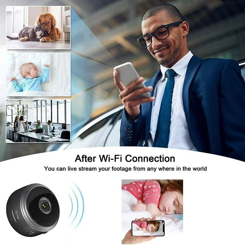 Mini Cámara WiFi 9 – Grabación de Video y Audio, Monitorización de Seguridad para Hogares Inteligentes