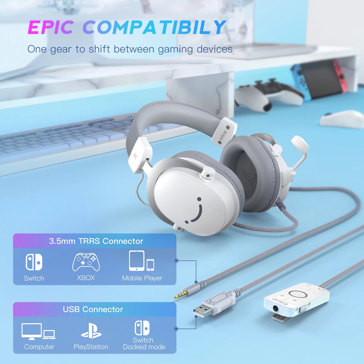 FIFINE GameMaster – Auriculares Gaming con Sonido Envolvente 7.1
