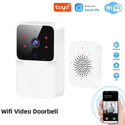 - Video Timbre WiFi Tuya – Cámara Inalámbrica de Seguridad, Compatible con Alexa & Google, Alimentación DC/AC/Batería
