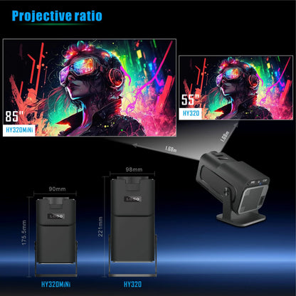 CineMax HY320 – Mini Proyector 4K con Android 11 & Wi-Fi Dual