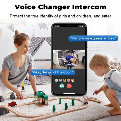 - Video Timbre WiFi Tuya – Cámara Inalámbrica de Seguridad, Compatible con Alexa & Google, Alimentación DC/AC/Batería
