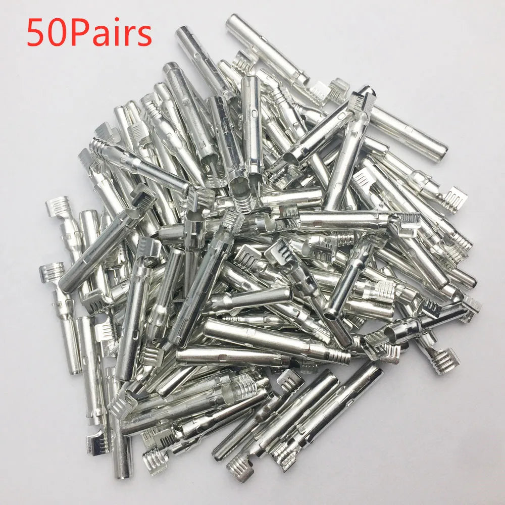 Set de 10/50/100 Pines de Conector Solar PV – Terminal Macho y Hembra para Cable de 1000V-1500V (2.5mm~6.0mm)