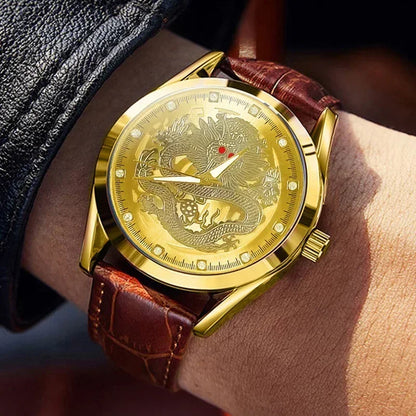 GoldenDragon Elite – Reloj de Negocios con Diseño Exclusivo