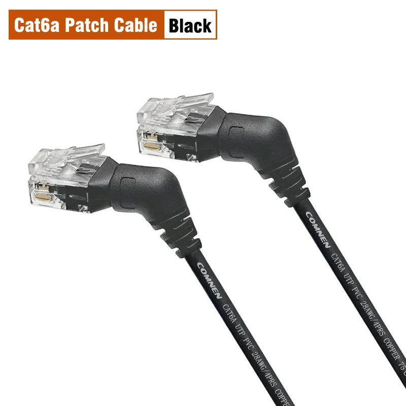 Cable Ethernet CAT6A COMNEN 10Gbps – Patch Cord RJ45 Giratorio 90°/360° para Laptop, PC y Router