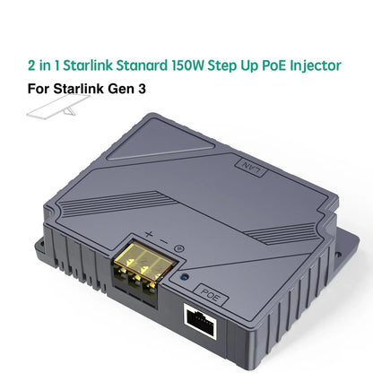 - EDUP PoE Injector 2 en 1 Starlink V3 – Convertidor de Corriente DC Seguro con Protección contra Picos y ESD (150W)