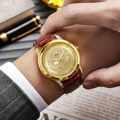 GoldenDragon Elite – Reloj de Negocios con Diseño Exclusivo