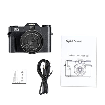 4K Digital Camera 48MP 16X Digital Zoom 3'' Flip Screen WiFi Web Camcorder Vintage Photography Compact Professional Video Camera