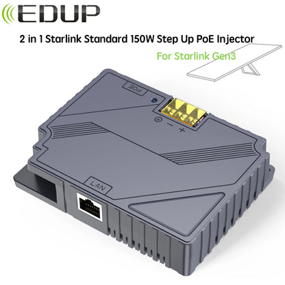 - EDUP PoE Injector 2 en 1 Starlink V3 – Convertidor de Corriente DC Seguro con Protección contra Picos y ESD (150W)