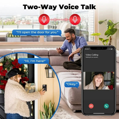 - Video Timbre WiFi Tuya – Cámara Inalámbrica de Seguridad, Compatible con Alexa & Google, Alimentación DC/AC/Batería
