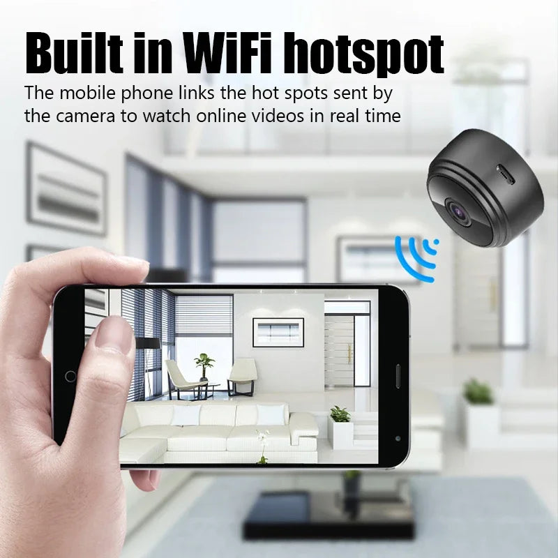 Mini Cámara WiFi 9 – Grabación de Video y Audio, Monitorización de Seguridad para Hogares Inteligentes