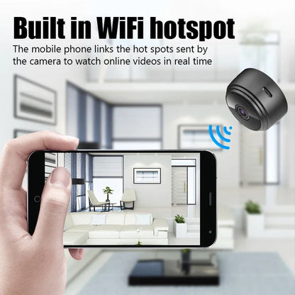 Mini Cámara WiFi 9 – Grabación de Video y Audio, Monitorización de Seguridad para Hogares Inteligentes