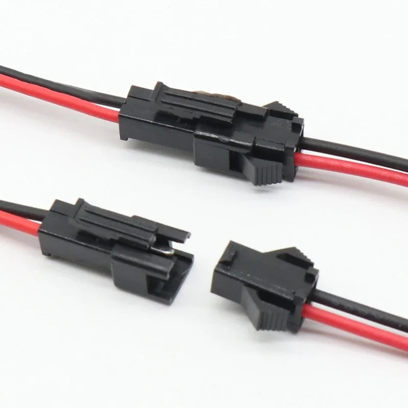 Set de 10 Pares JST SM 2 Pines – Conector Macho y Hembra para Tiras LED, Cable Pigtail de 15CM