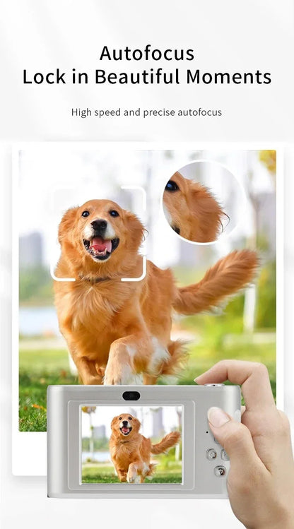 4K Digital Camera Travel Selfie Camara 50 Megapixels Zoom HD Photography 2.4inch Screen Entry-Level Kids Campus Mini Retro Cam