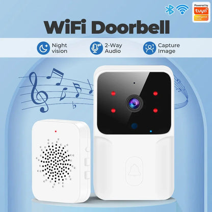 - Video Timbre WiFi Tuya – Cámara Inalámbrica de Seguridad, Compatible con Alexa & Google, Alimentación DC/AC/Batería