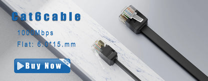 Cable Ethernet CAT6A COMNEN 10Gbps – Patch Cord RJ45 Giratorio 90°/360° para Laptop, PC y Router