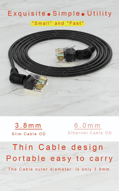 Cable Ethernet CAT6A COMNEN 10Gbps – Patch Cord RJ45 Giratorio 90°/360° para Laptop, PC y Router